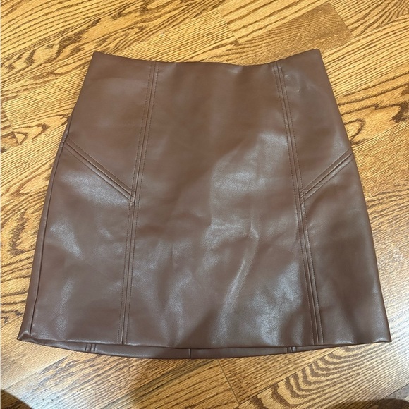 Bagatelle Collection Dresses & Skirts - Women’s Brown Faux Leather Mini Skirt